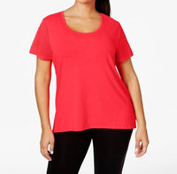 Jessica Simpson - Partial Mesh Cutout Racerback T-shirt - Plus