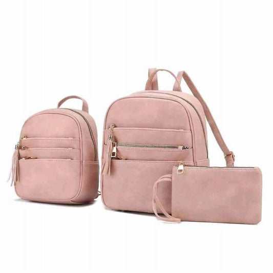 Mkf Collection - Woemn's Roxanne Vegan Leather Backpack Set of 3