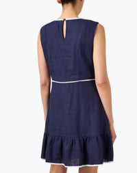 SAIL to SABLE Ruffle Hem Dress in navy - women's dress - detail view