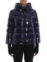 Herno Patent Puffer Jacket in blue - women's jacket