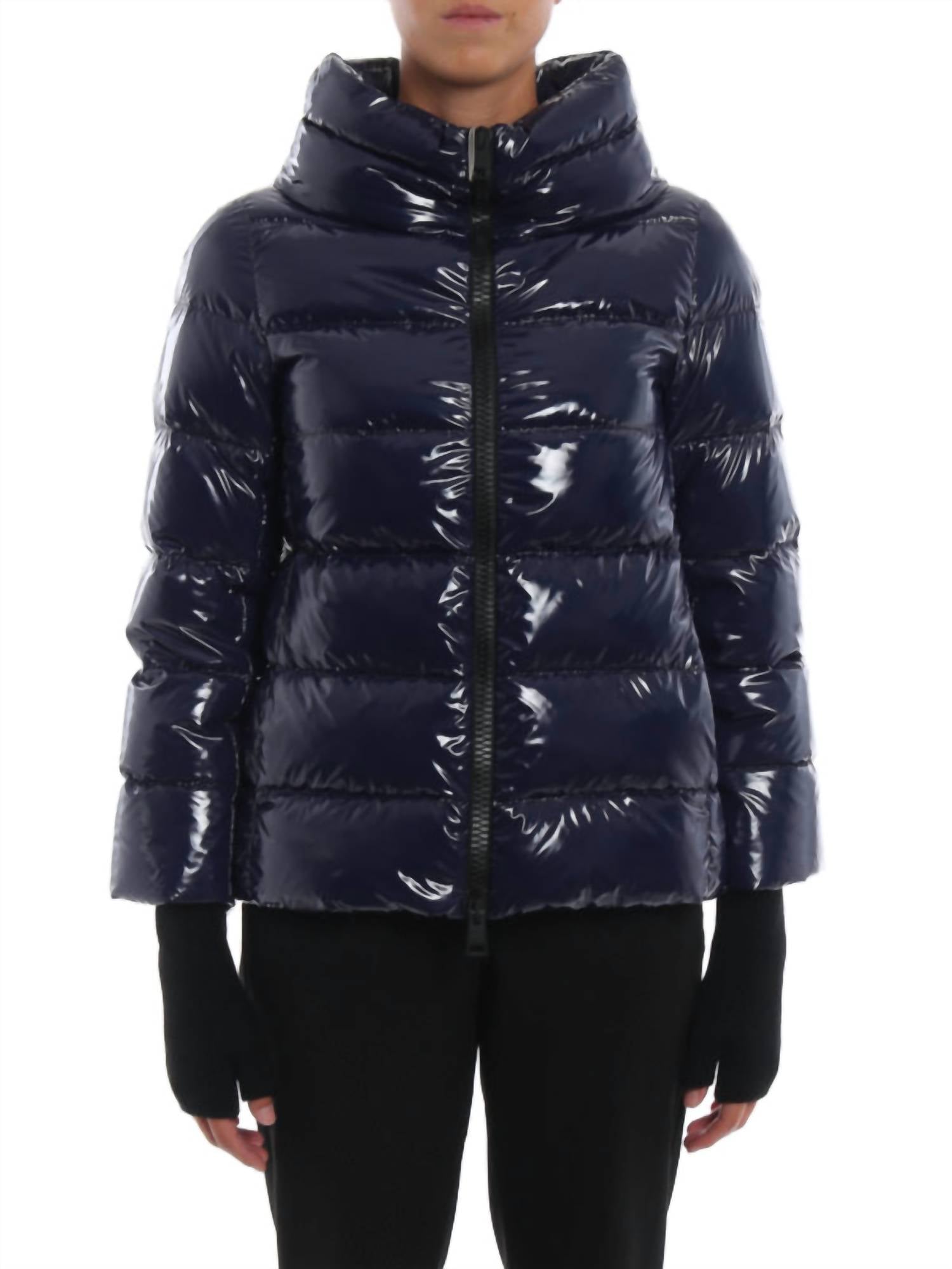 Herno Patent Puffer Jacket in blue - women's jacket