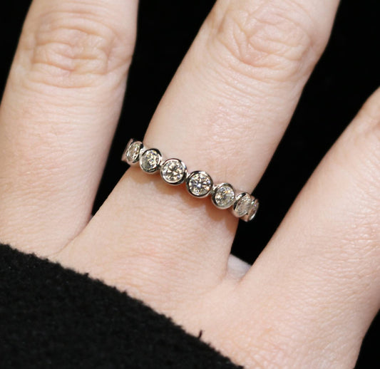 Allyanna Gifts - Women's Sterling Silver Moissanite Eternity Band Ring