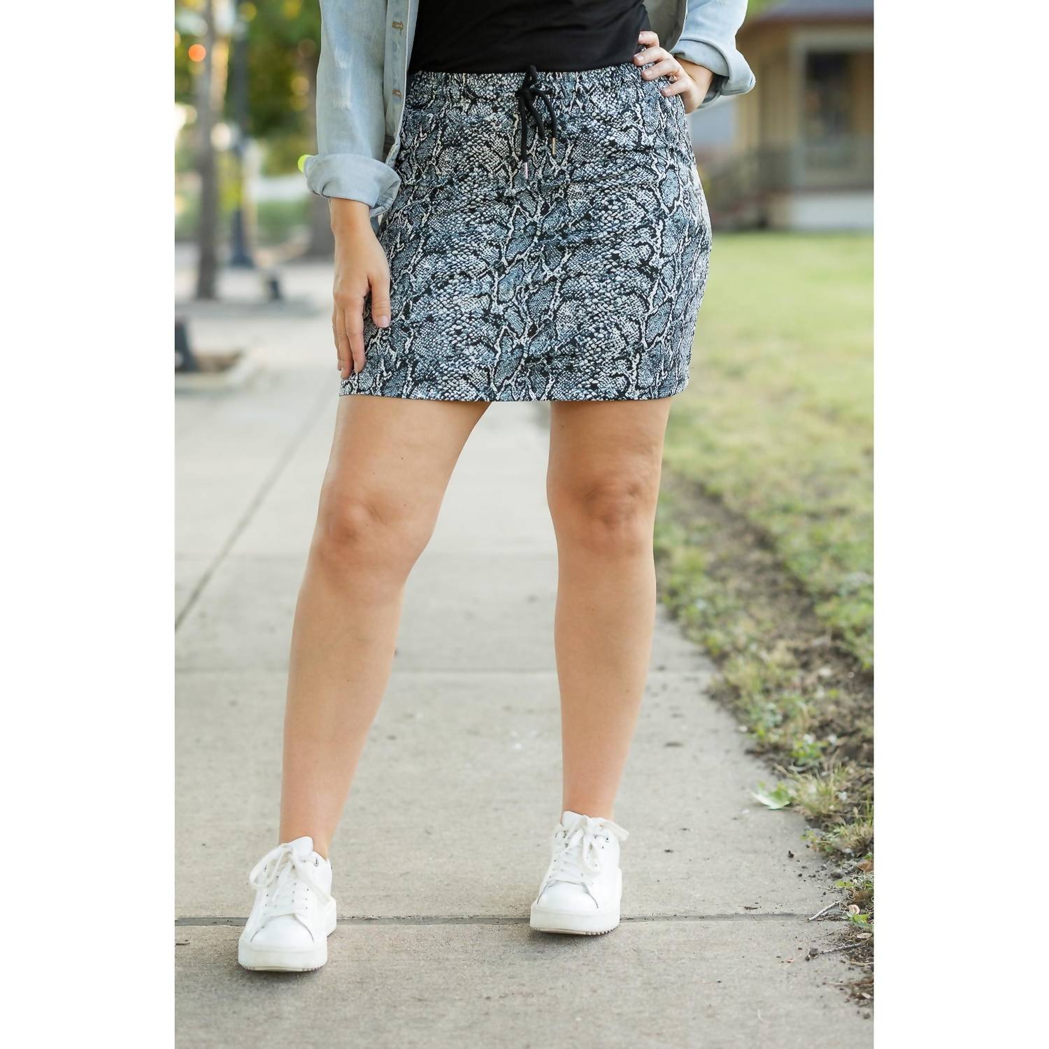Julia Rose Sydney Jogger Skirt in snakeskin - women's skirt - view 9