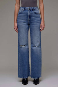 Hidden - Happi Knee Distressed High Rise Comfort Flare Jean