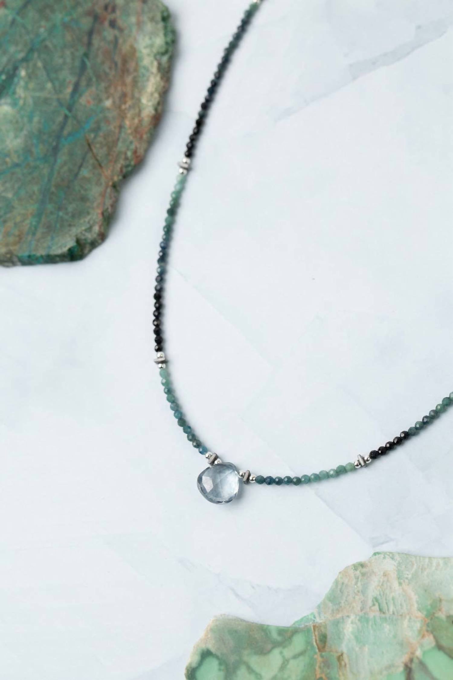Anne Vaughan - Women's Eclipse Ombre Tourmaline With Faceted Quartz Necklace