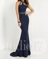 Studio 17 - Glitter Halter Neck Prom Gown