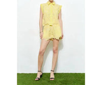 Ina Fashion - Romantic Floral Lace Cap Sleeve Top