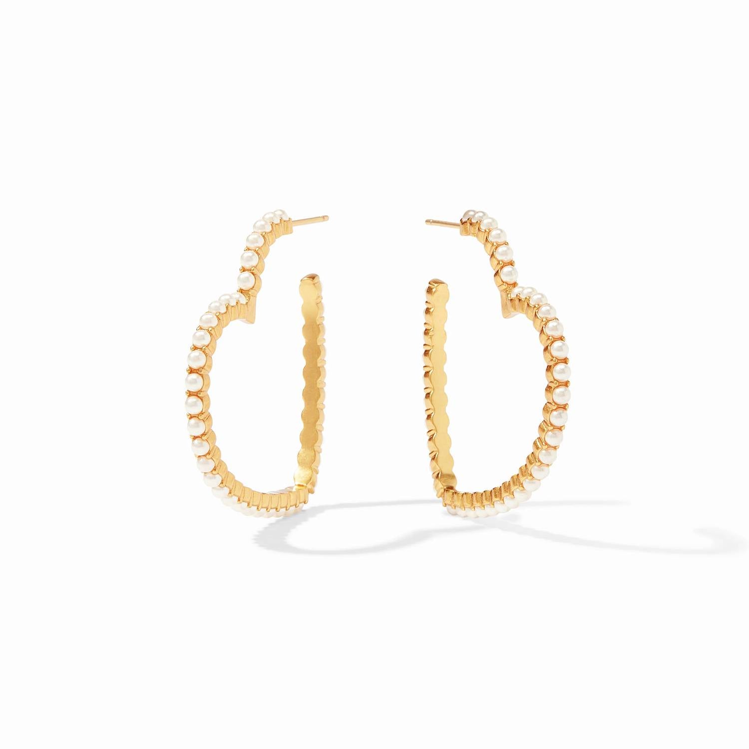 Julie Vos - Women's Esme Heart Pearl Hoop Earrings