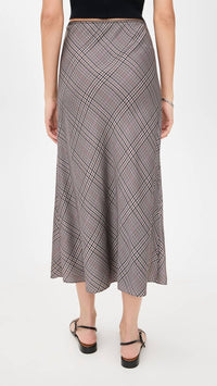 Vince - Pressed Plaid Shaped Hem Skirt