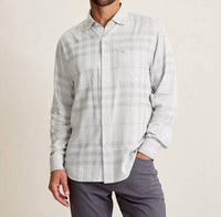 TOMMY BAHAMA Mist Plaid Shirt in silver streak - men's long sleeve top
