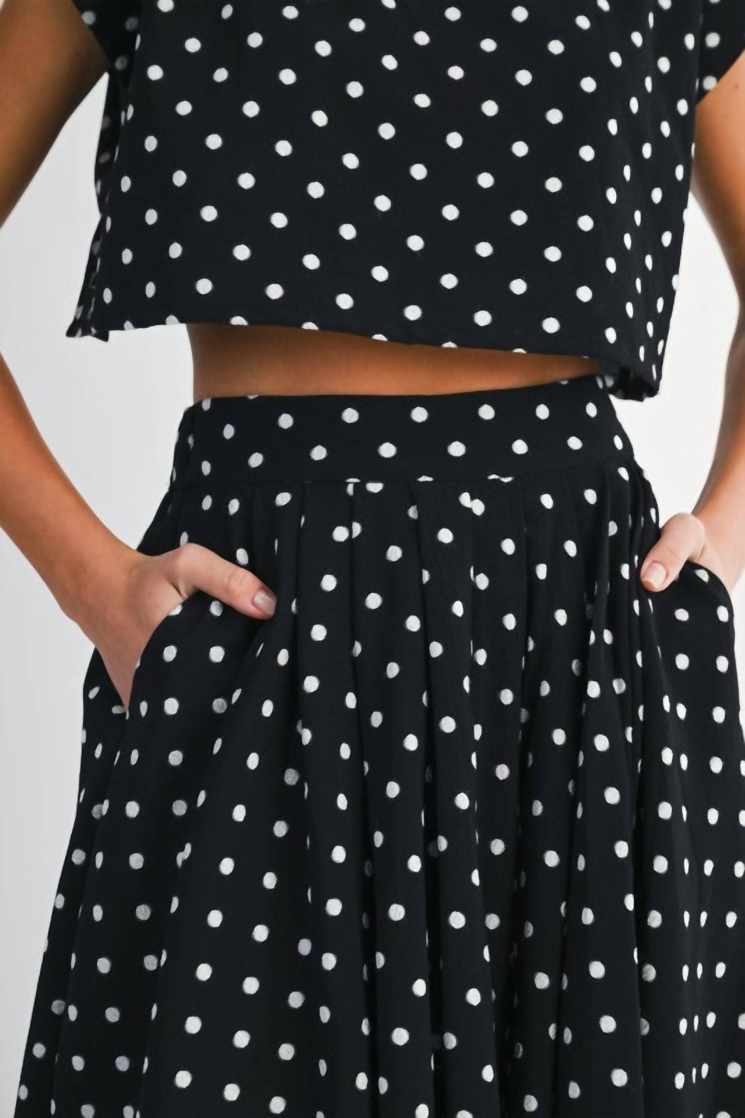MABLE Edith Polka Dot Set in black - women's skirt - view 6