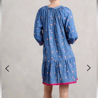 natalie martin Silk Floral Mini Dress in pink blue - women's dress - alternate view
