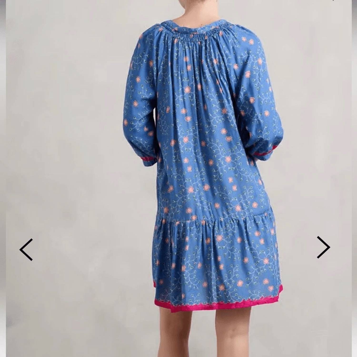 natalie martin Silk Floral Mini Dress in pink blue - women's dress - alternate view