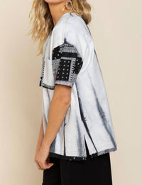 POL Paisley Pocket Top in black - women's shirt - view 4