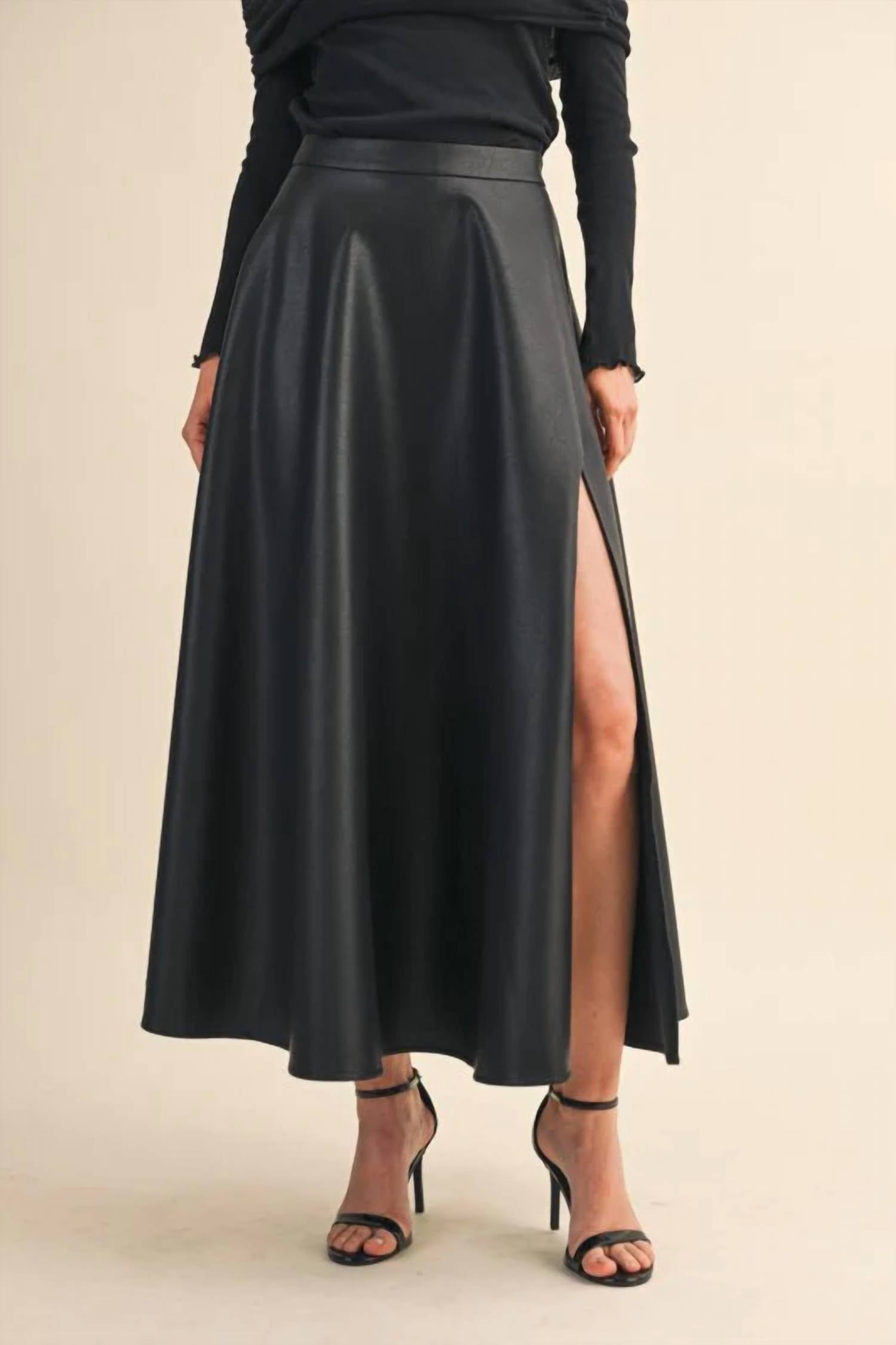 Klesis - Leather Midi Skirt