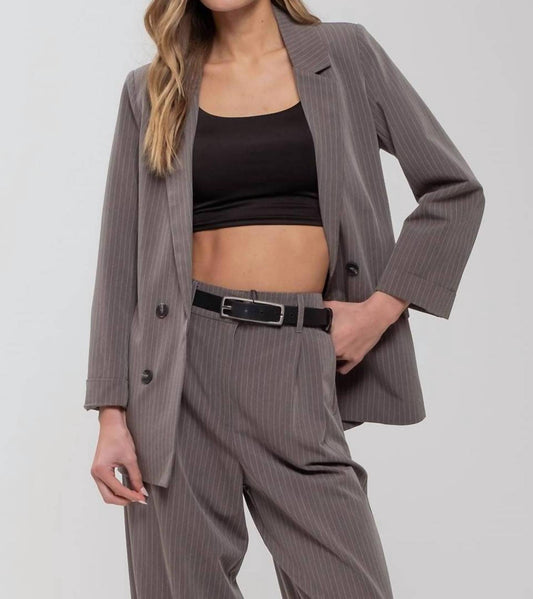 The Workshop Studio - Pinstripe Notched Collar Jacket