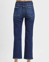 Risen - High Rise Crop Straight Leg Jeans
