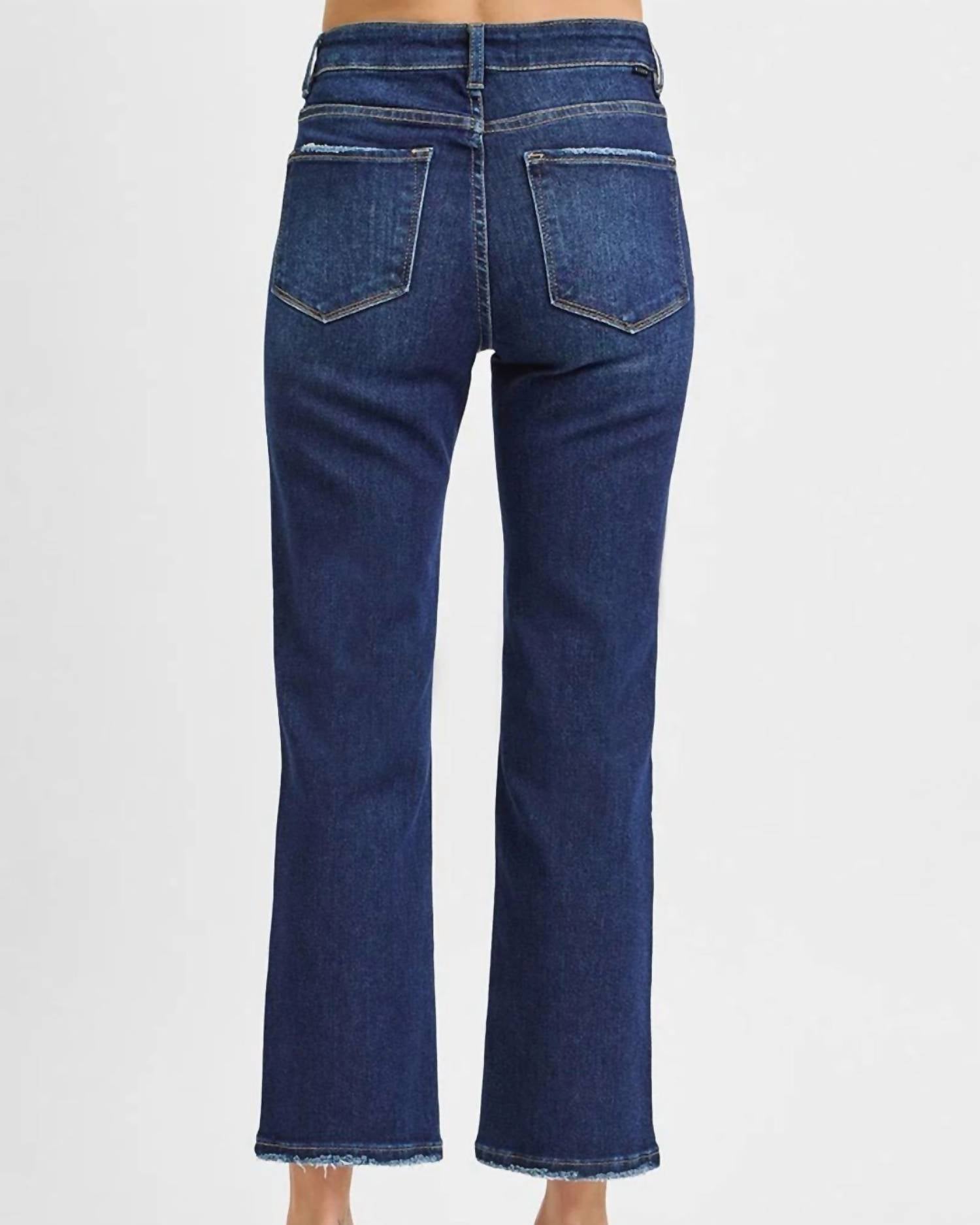 Risen - High Rise Crop Straight Leg Jeans