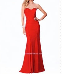 La Femme - Red strapless gown