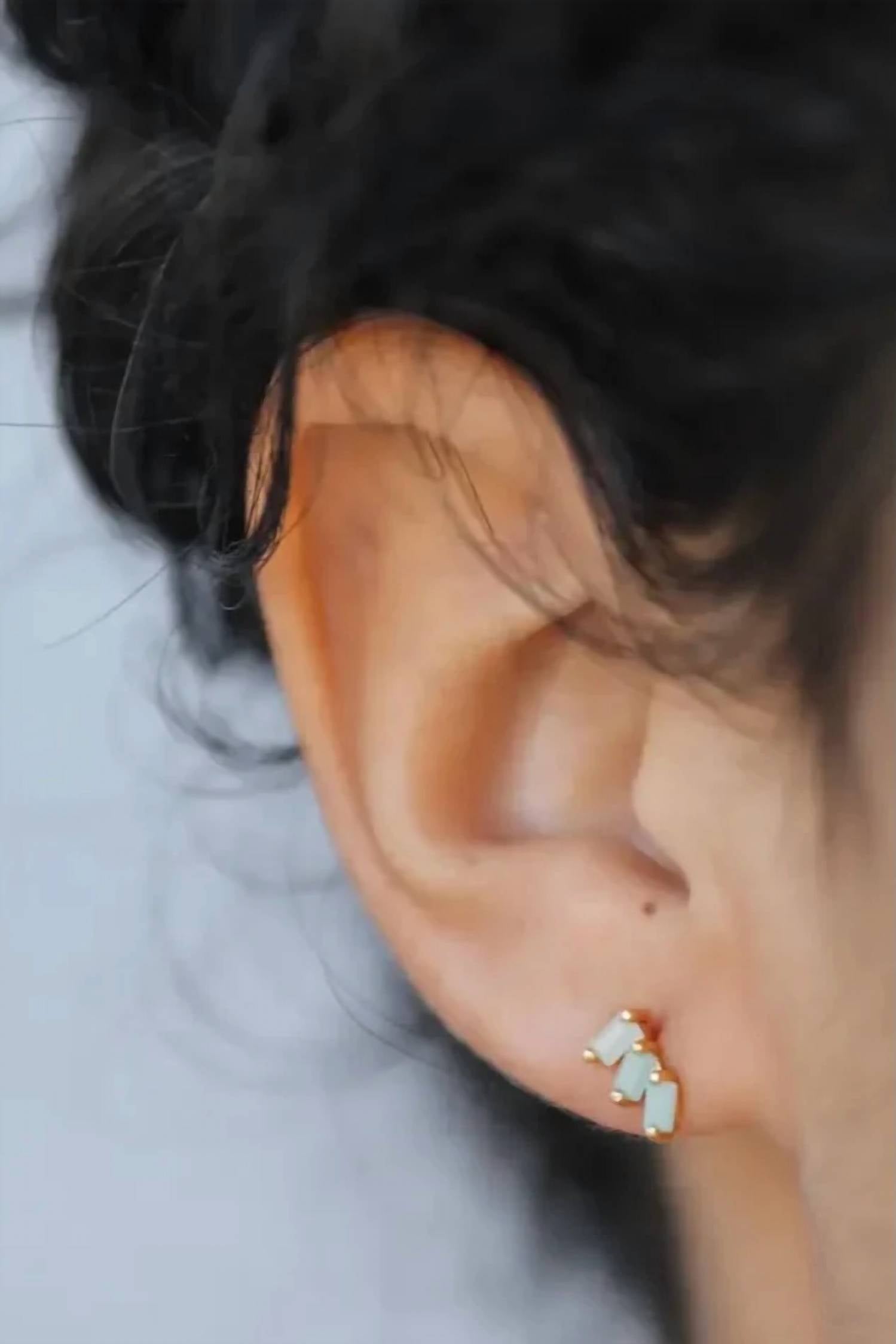 Jaxkelly - Women's Offset Trio Earrings