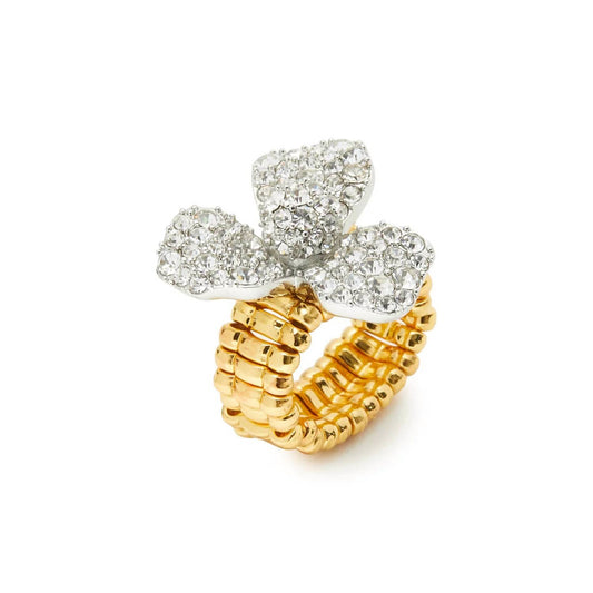 Lele Sadoughi - Women's Pave Trillium Stretch Ring