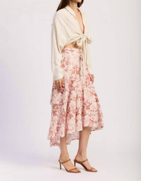 En Saison - Sedona Ruffle-hem Midi Skirt