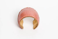 Avenue Chic - Women's Genuine Leather Circle Hinge Bracelet