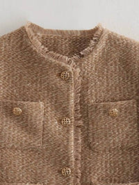 Papermoon - Elegant Vintage Pocket Cropped Jacket