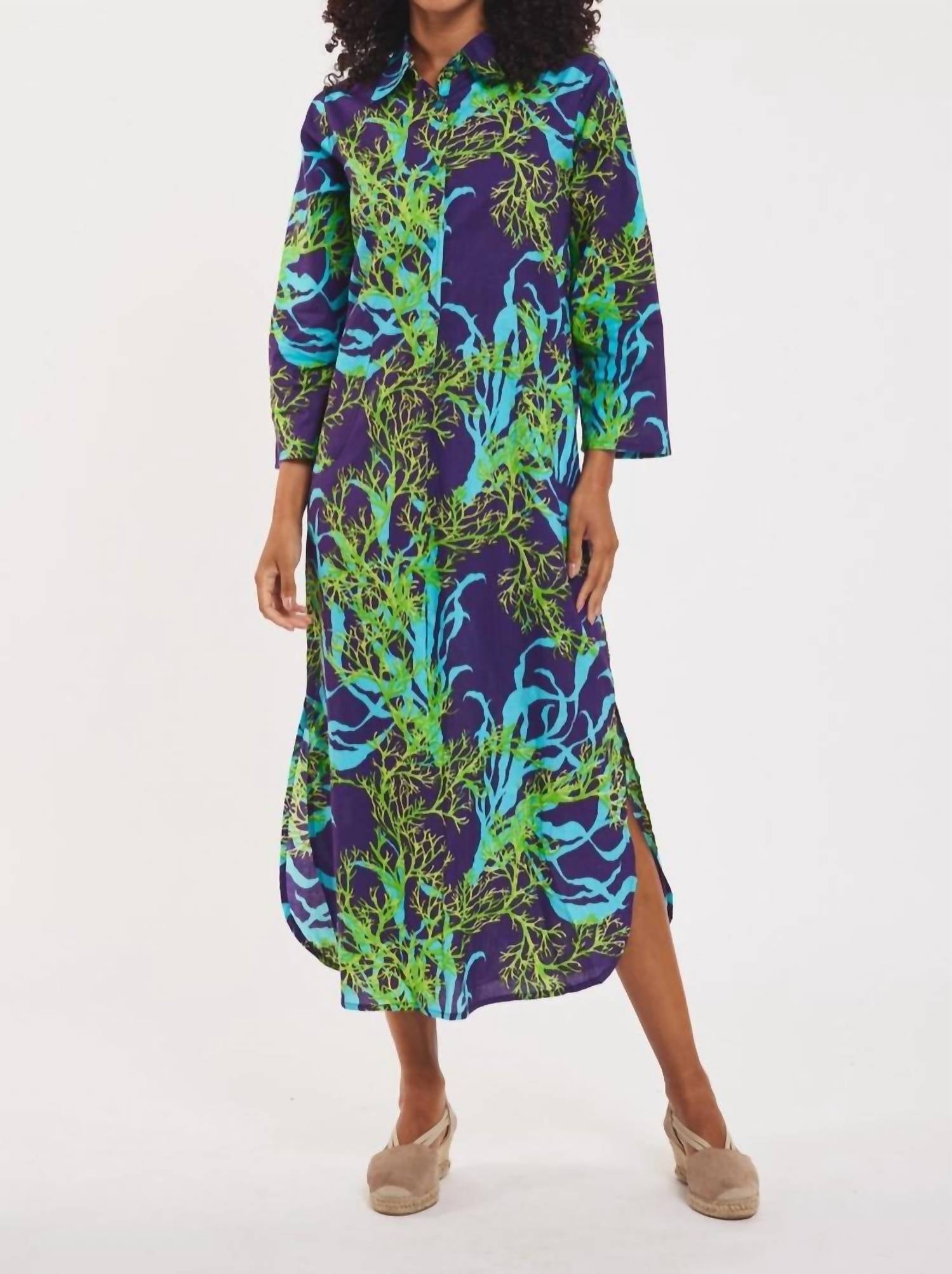 Modaposa - Gabriella Maxi Caftan Shirt Dress