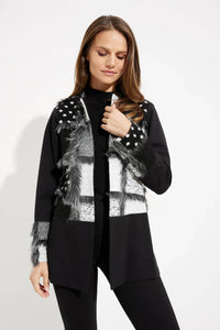 Joseph Ribkoff - Berkely Patchwork Faux Fur Cardigan