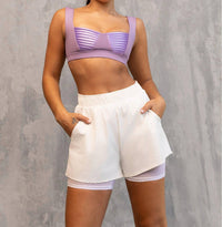 HEROINE SPORT Vera Mesh Shorts in white - women's shorts