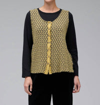 cut loose Tandoori Crochet Vest in black natural - women's jacket