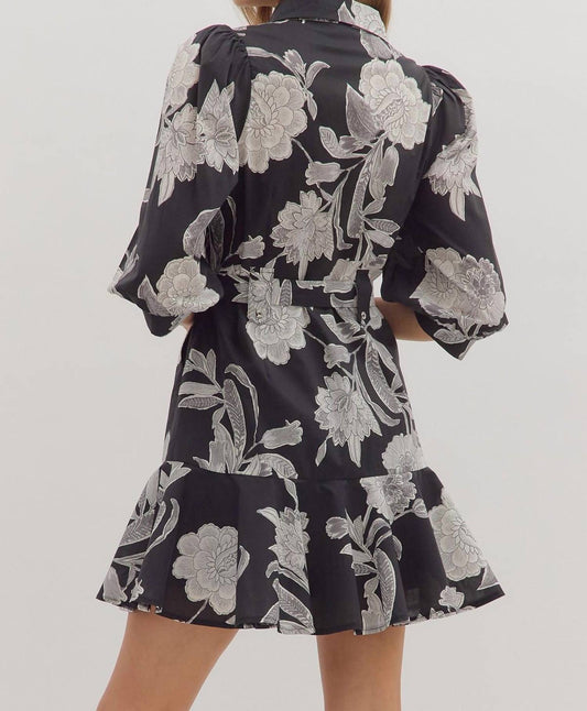 Entro - Garden Bloom Belted Mini Dress