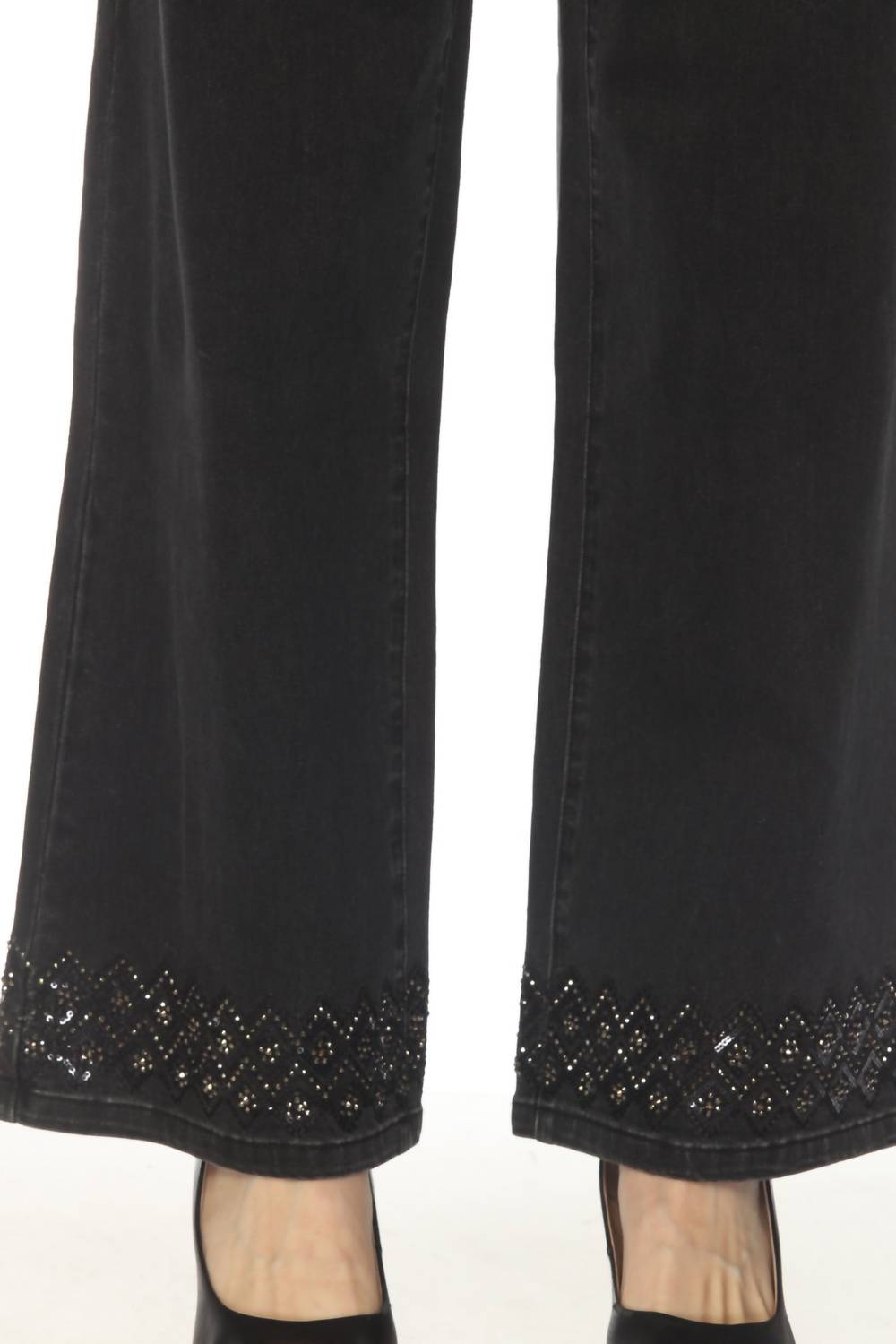 Joseph Ribkoff - Embellished Wide Leg Jeans