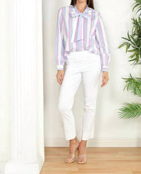 Zero Degrees Celsius - Bow Stripe Blouse