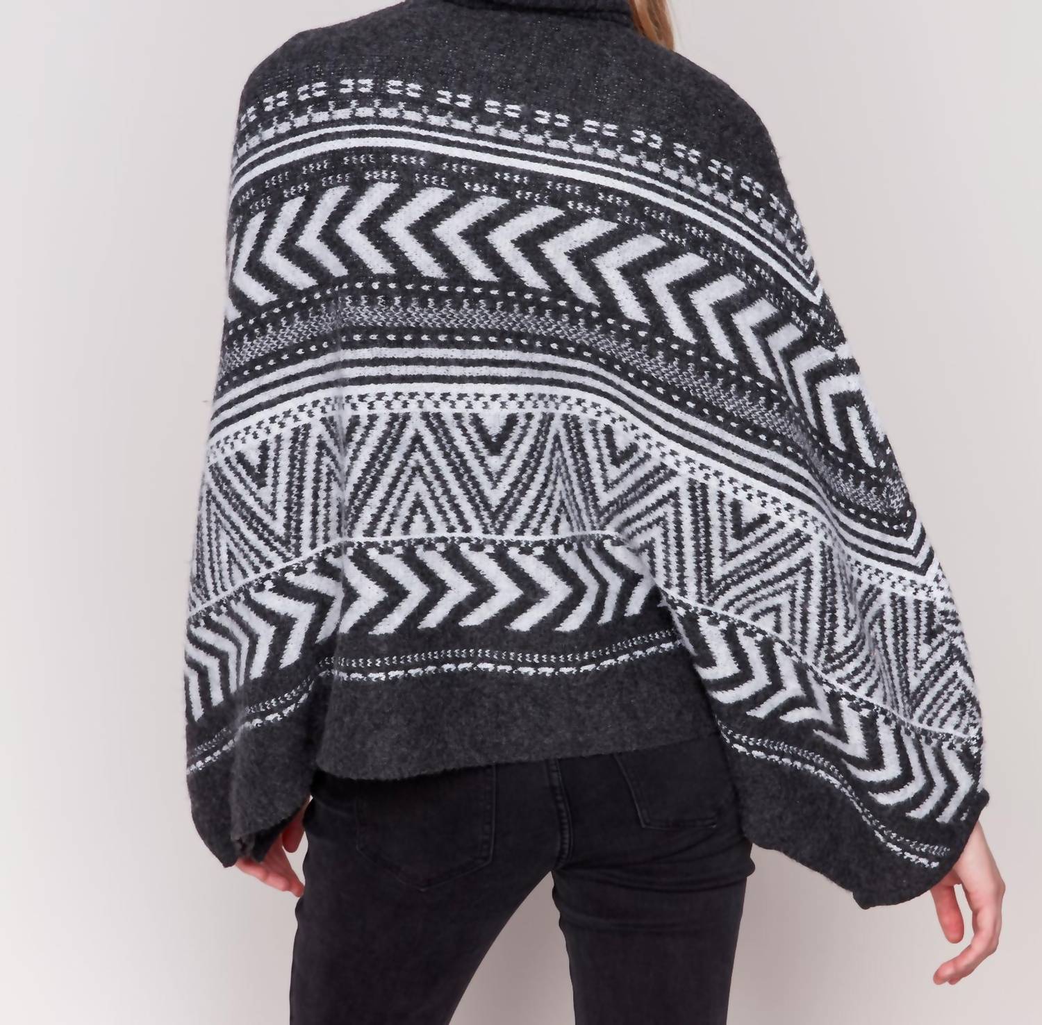 Charlie B - Geometric Jacquard Poncho