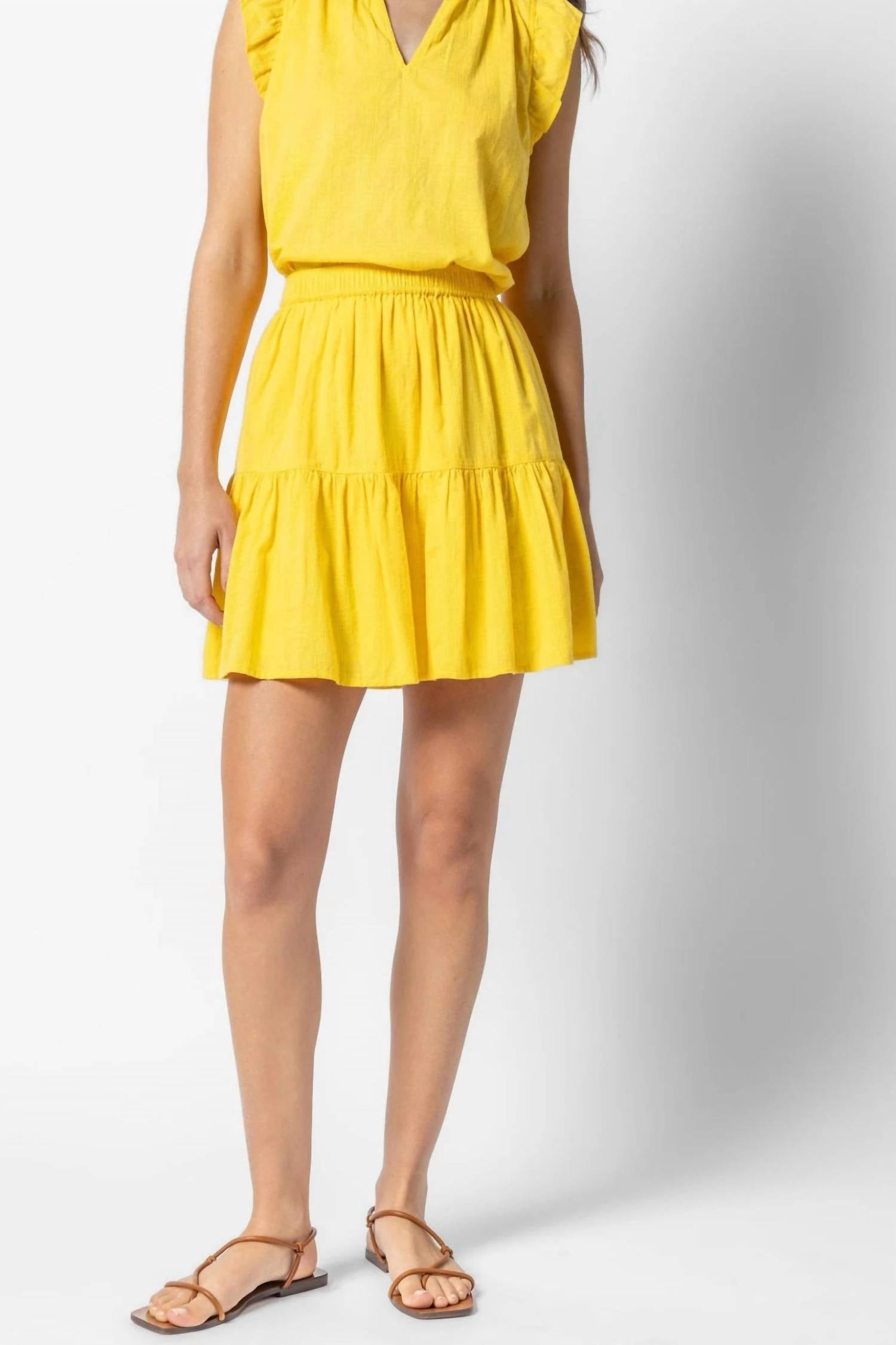 Lilla P - Tiered Short Skirt Saffron