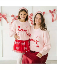 Sweet Wink - Girls Coquette Merry Christmas Knit Sweater