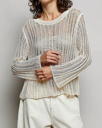 Pol - Round Neck Long Sleeve Sweater Top