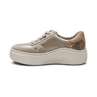Aetrex Women's Leigh Suede Side Zip Platform Sneakers in tan - women's sneaker - view 4