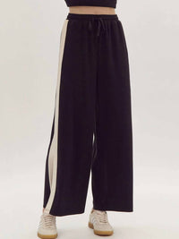 Entro - Ribbed Wide-leg Pants