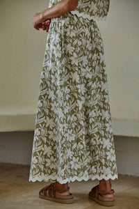 By Together - Cotton Floral Print Maxi Skirt