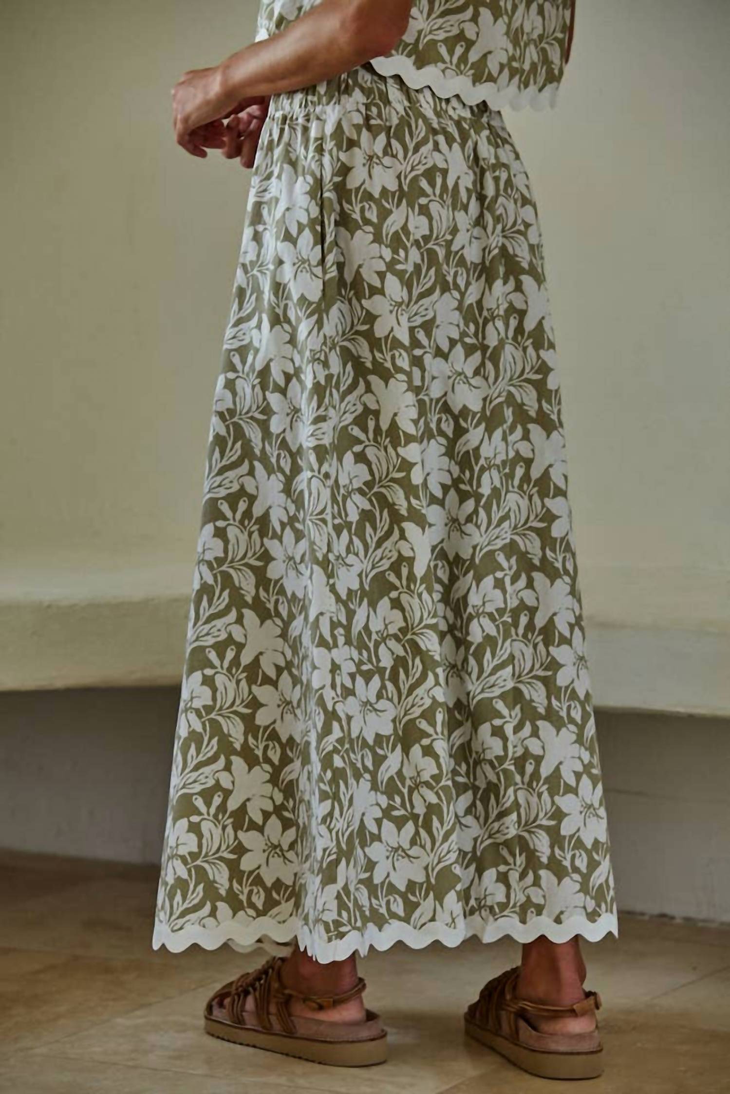 By Together - Cotton Floral Print Maxi Skirt