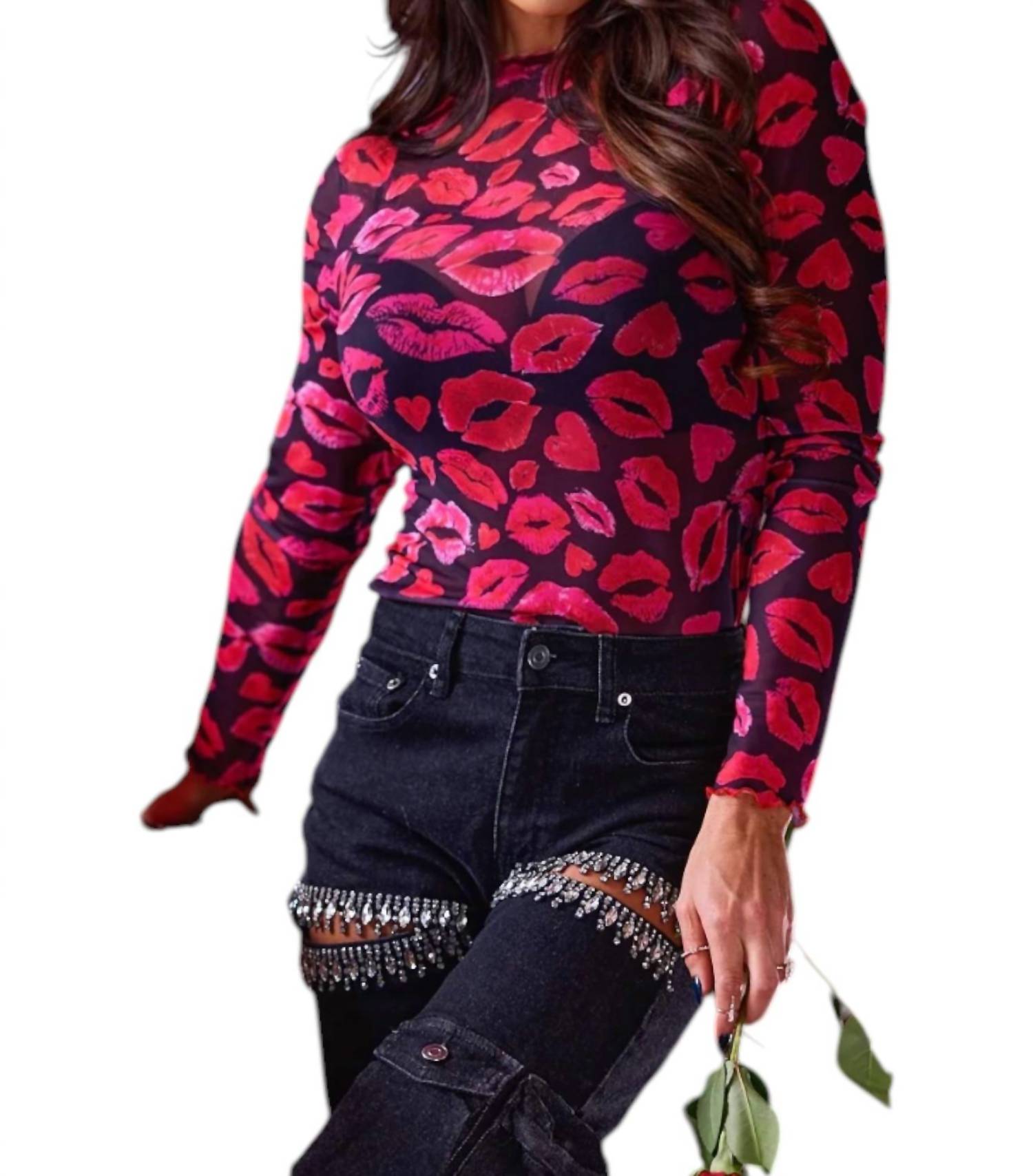 Nylon Apparel - Xoxo Mesh Top
