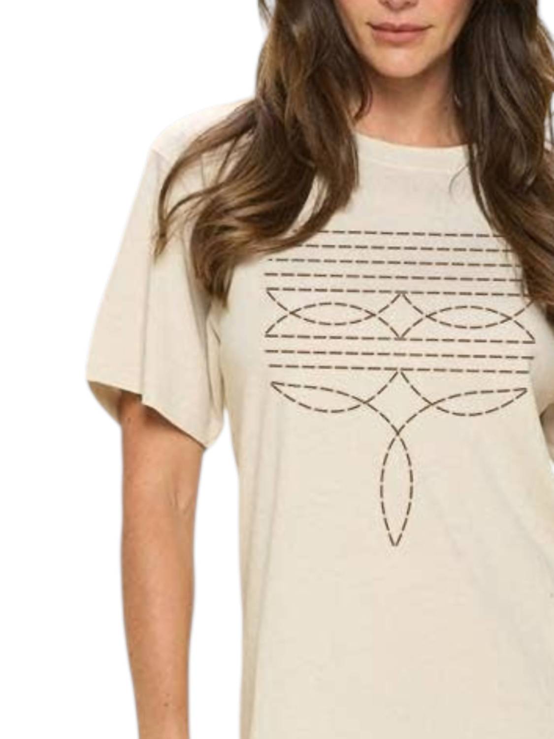 Zutter - Cowboy Boots Toe Stitch Western Graphic Tunic Top