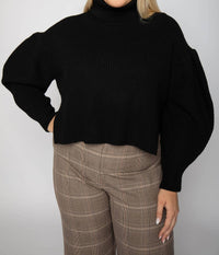 Psophia - Puff Sleeve Sweater - Plus