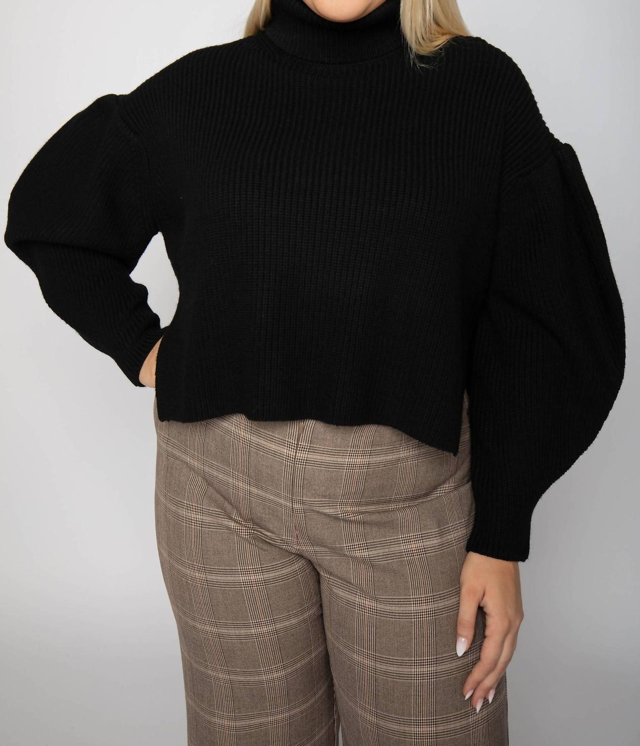 Psophia - Puff Sleeve Sweater - Plus