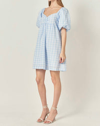 English Factory - Gingham Crush Mini Dress
