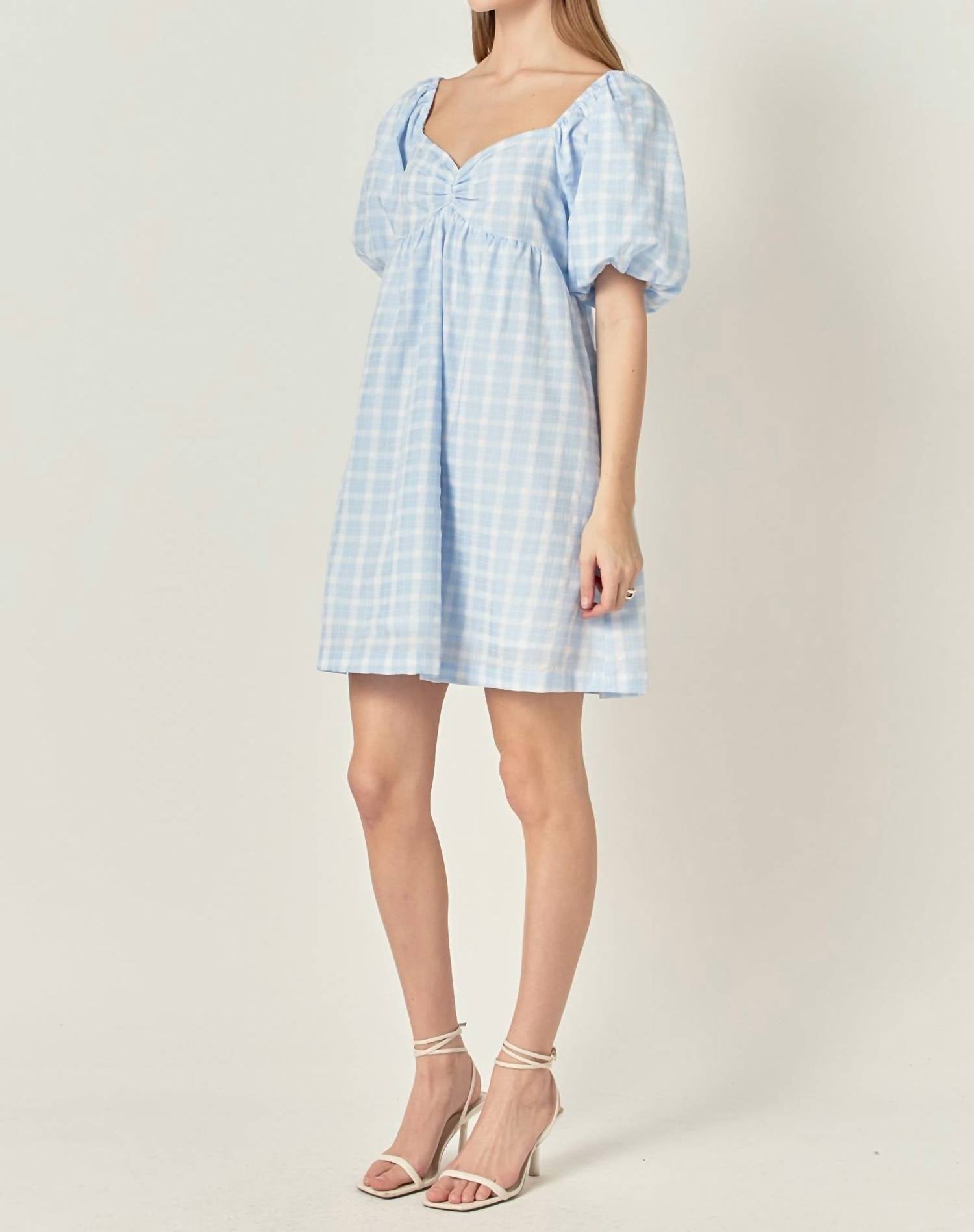 English Factory - Gingham Crush Mini Dress