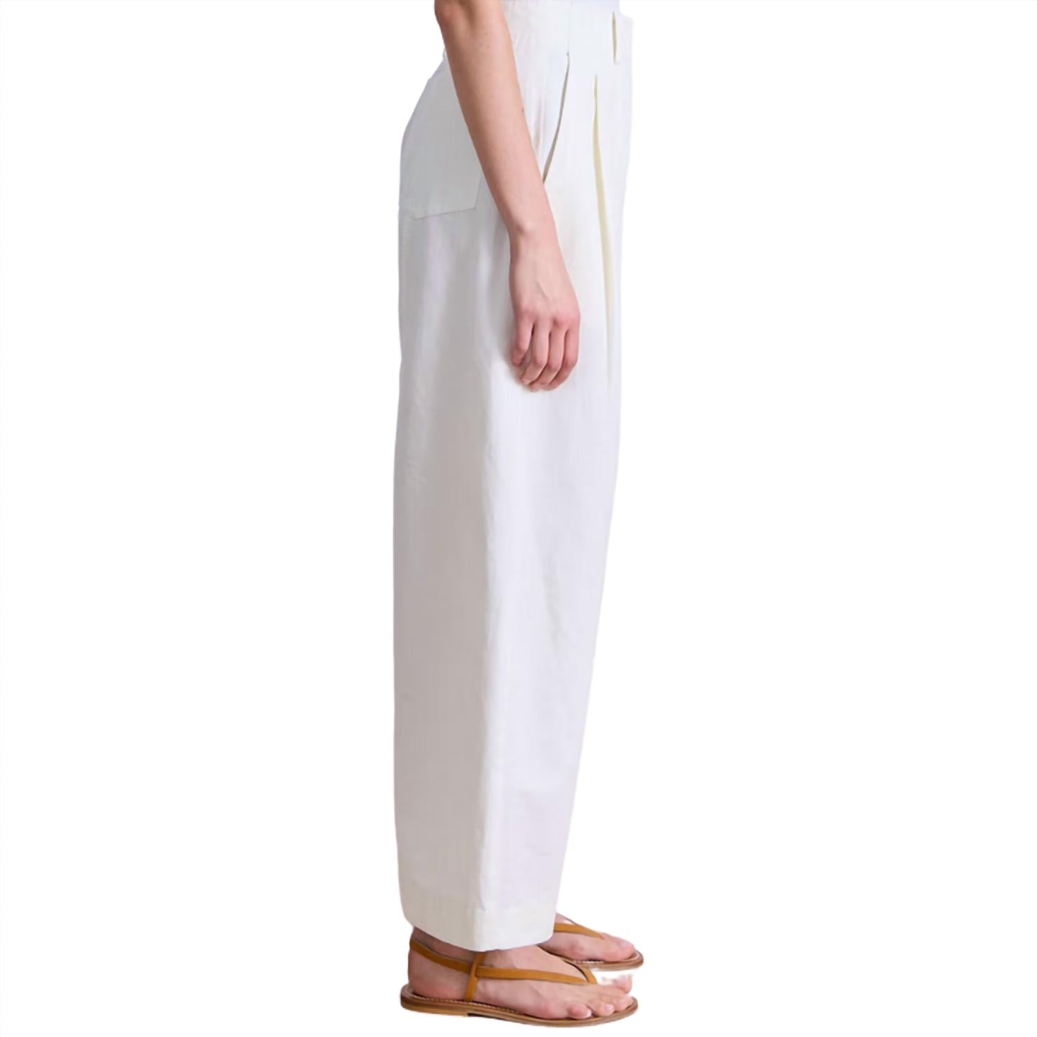 APIECE APART Women's Cropped Cybil Trouser in cream - women's pants - alternate view